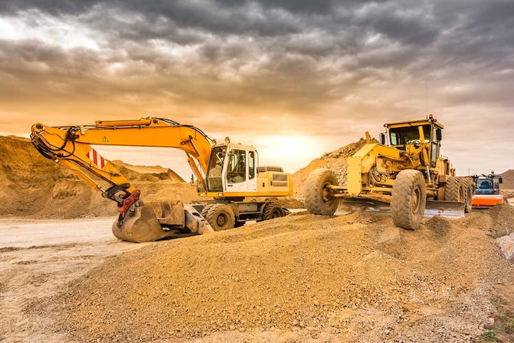 Two Yellow Excavators