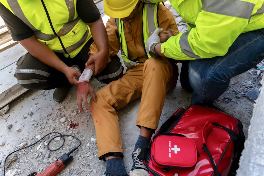 Worker With Injured Hand